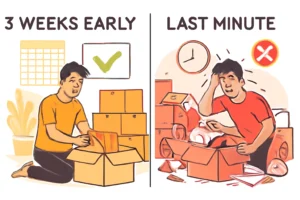 Starting your packing the week before moving day